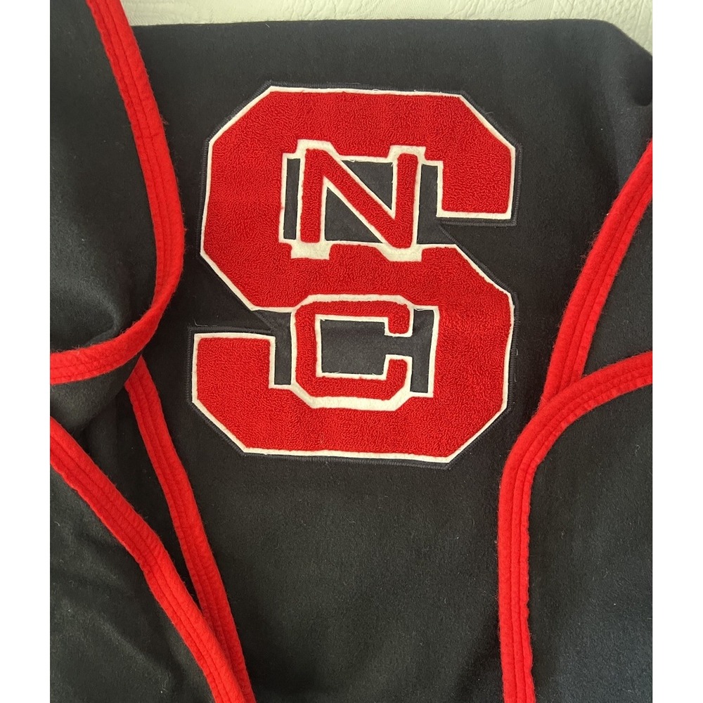 Vintage NC State Wolfpack Wool Stadium Blanket 60x67 Chenille Letterman Patch